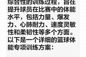 关于篮球的体能训练内容